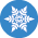 blue and white snowflake icon