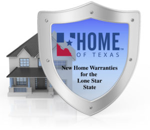 HOME of Texas warranty shield in front of house to protect and secure.