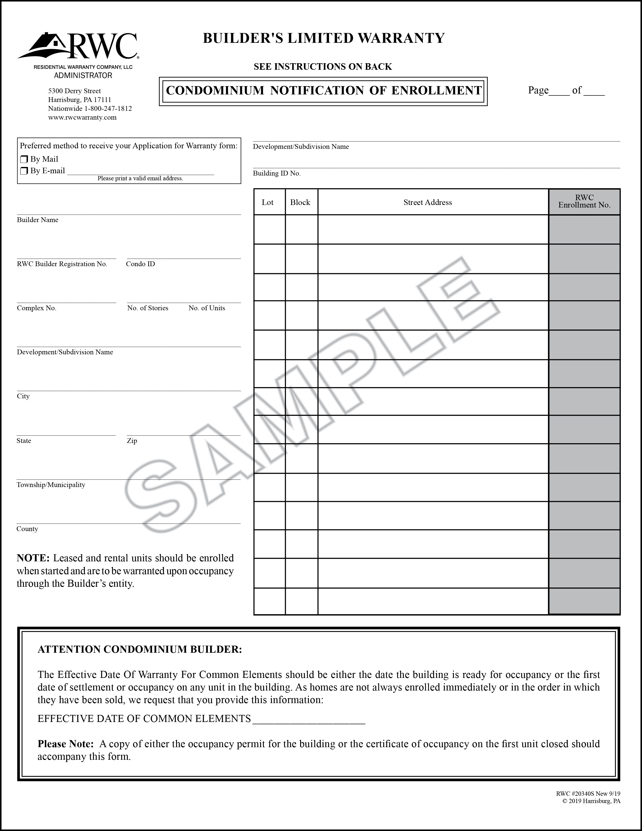 Builders Limited Warranty