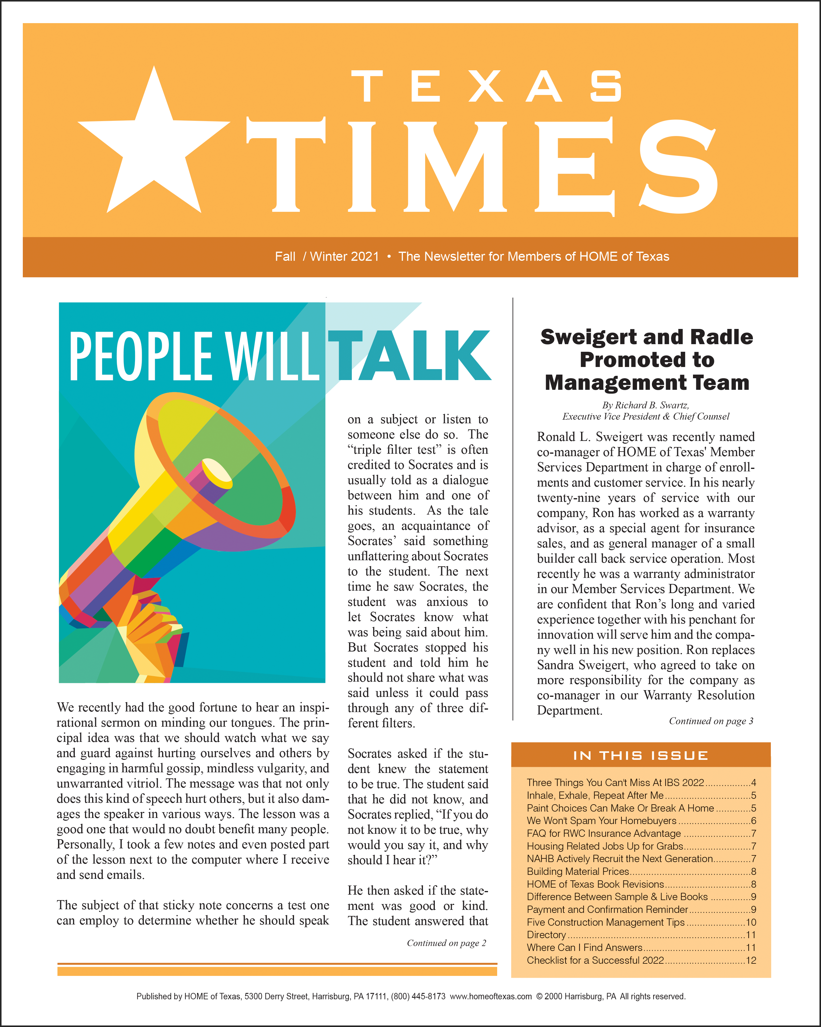 texas times newsletter for builders in texas new home construction warranty