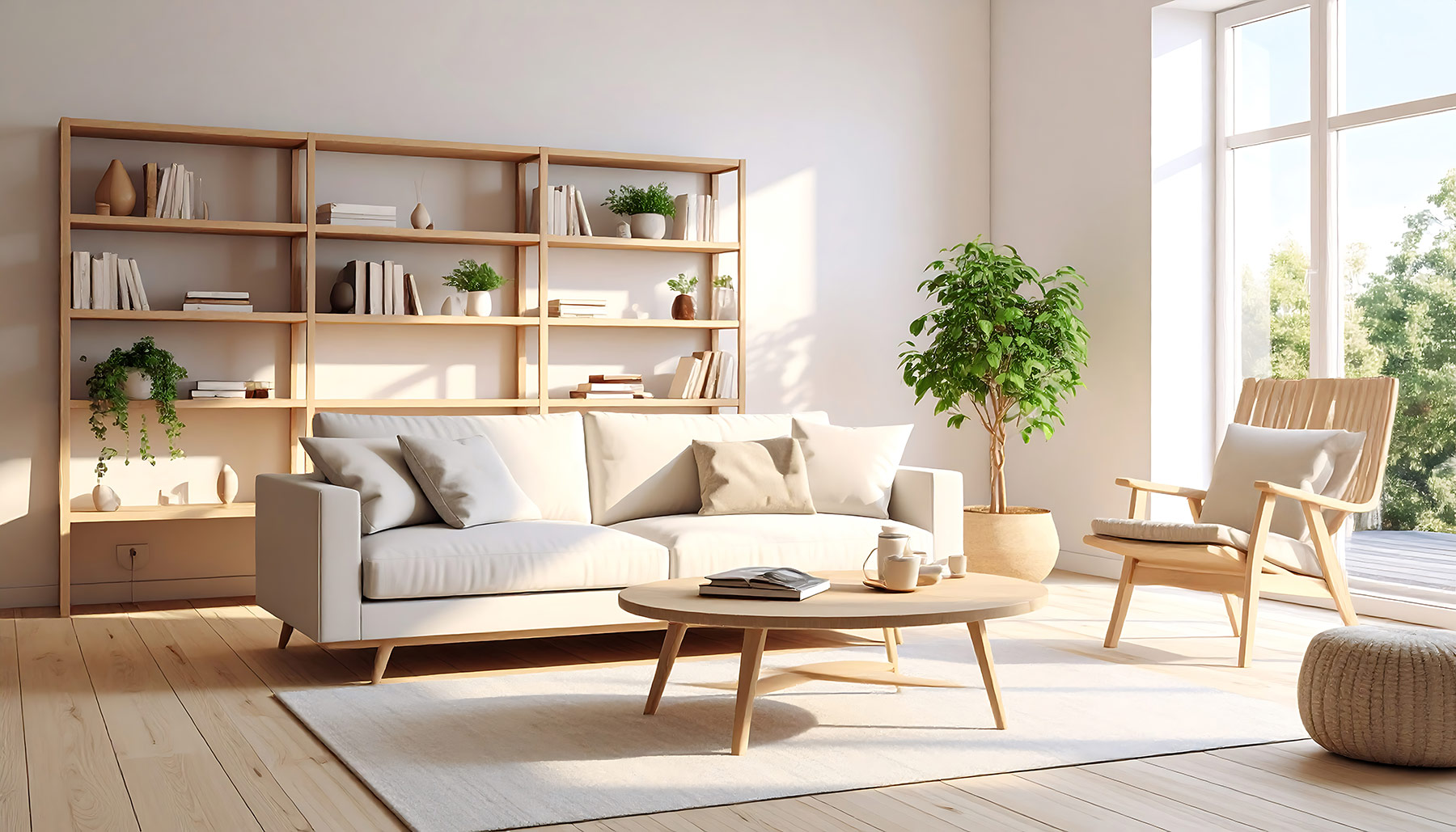 Modern living room in a newly constructed home that offers a new home warranty from HOME of Texas